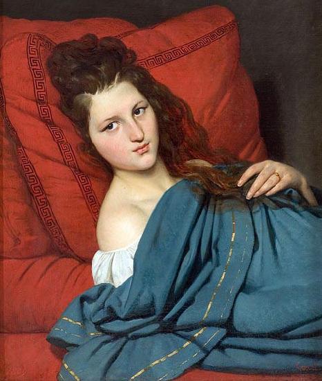 Joseph-Desire Court Woman Reclining on a Divan oil painting image